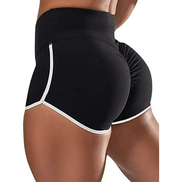 Womens High Waist Yoga Shorts Push Up Ruched Sports Hot Pants Casual Workout Gym 